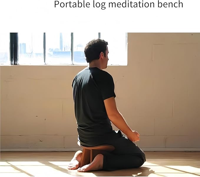 Solid Wood Ergonomic Kneeling Stool. Suitable for Temple Ceremonies, Tea Ceremonies, Meditation, Yoga, as Well as Home Fitness Assistance Chair(Medium Size for Height 160CM-180CM(63-70.8 in)