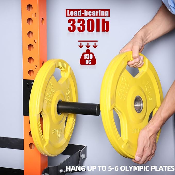 3x3 Weight Plate Holder Attachment, Power Rack Weight Horns for Olympic Weight Plates Storage