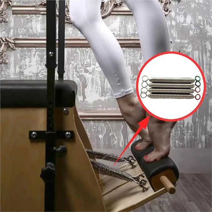 4pcs in Set Pilates Reformer Pilate Equipment Accessories Stability Chair Yoga Wire Steel Tension Springs for Various Yoga & Fitness Equipment