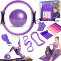 Pilates Ring Equipment Set, Home Pilates Kit for Women with 13’’ Magic Ring with Dual Padded Handles, Small Pilates Ball, 5 Resistance Bands & Complete Fitness Guide, Pilates Essential Accessories
