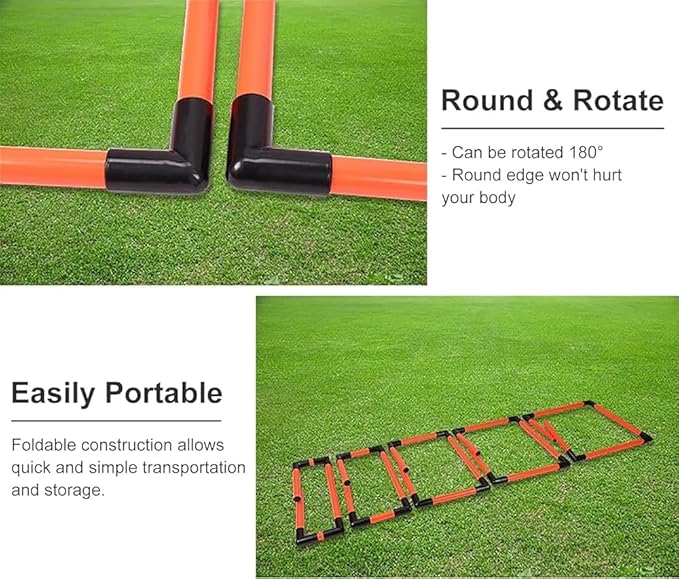 Kids Portable Hurdles Training Equipment - Plastic Soccer Agility Workout Trainer Kit, 5 Pack Different Height Hurdles, Track and Field Practice Kit(Color:red)