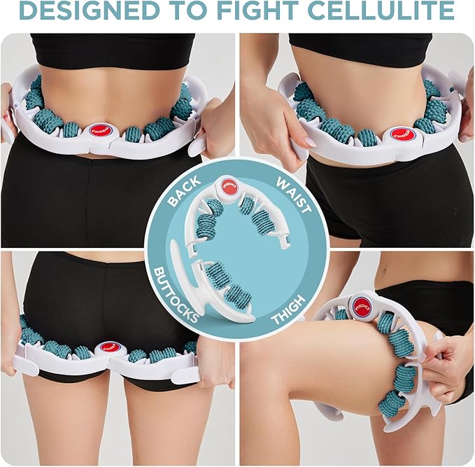 Cellulite Massage Tool - Lymphatic Drainage Massager - Muscle Roller, Deep Fascia Massage, Dimpled Skin Removal, Legs/Thighs/Buttocks, Anti-Cellulite Roller, Smooth Skin, Pain Relief (Green)