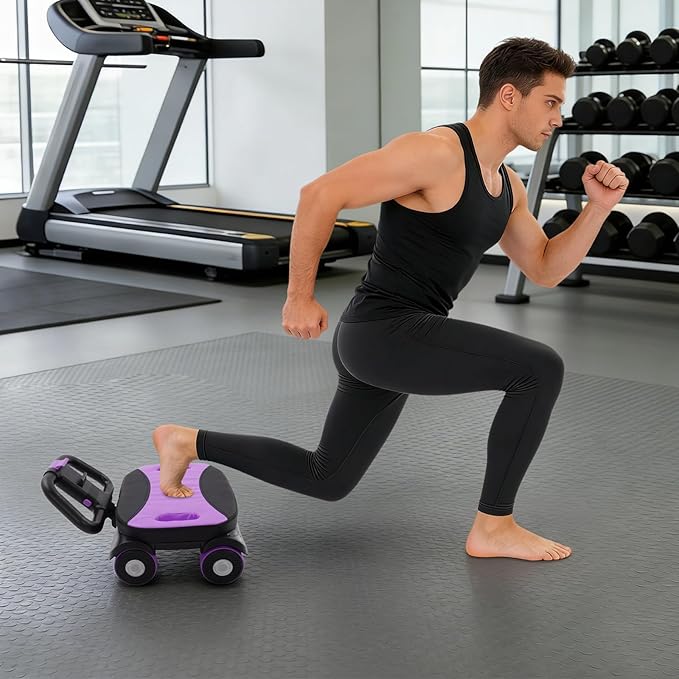 Ab Roller Wheel, 4-Wheel Abdominal & Core Strength Trainer for Home Gym Fitness, Exercise Wheel with Knee Pad for Beginners to Advanced Users