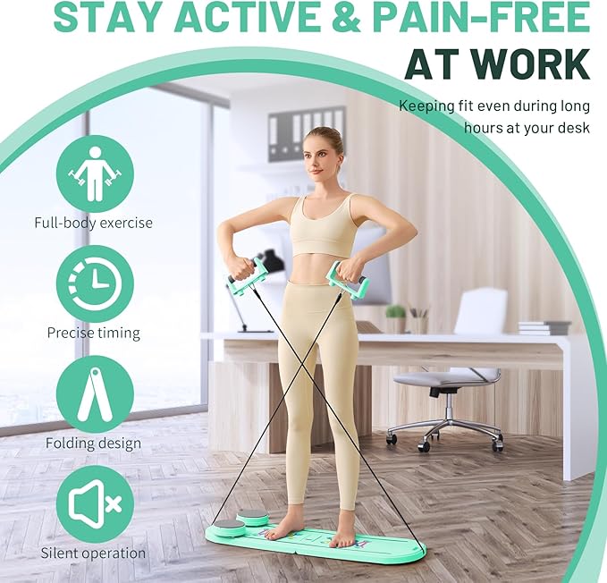 Pilates Board, Newest Multi-Purpose Portable Pilates Reformer Machine for Home, Foldable at Home Pilates Kit, Pilates Board for Home Workout Fitness Exercise, Abs, Pilates Equipment