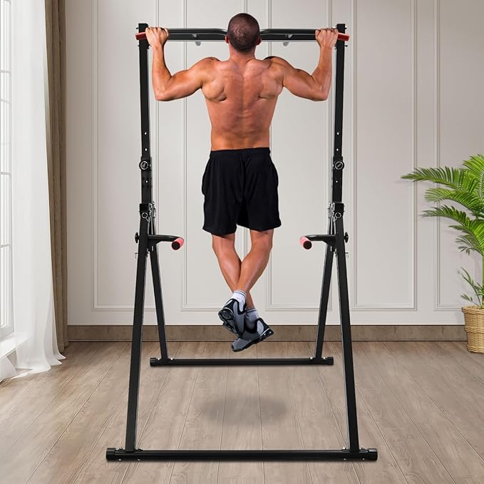 Horizontal Bar, 440.92lbs Triangular Pull Up Station Home Gym Strength Training Equipment Multifunction Adjustable Pull Up Bar Stand with Practical Pins for Living Rooms Bedrooms Gyms