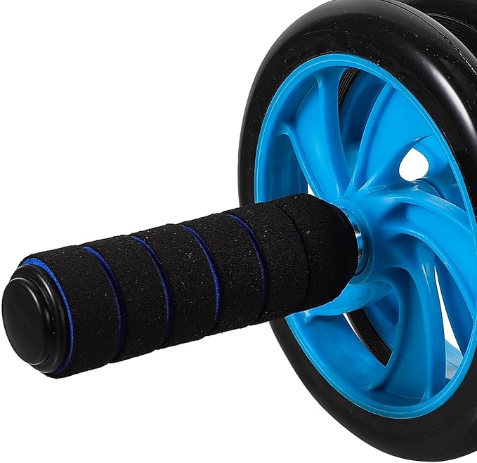 Kisangel Abdominal Exercise Wheel for Home Fitness, Two-wheel Ab Roller Trainer with Non-slip Handles, Core Strengthening Equipment for Abdominal Workout and Stomach Training Random Style