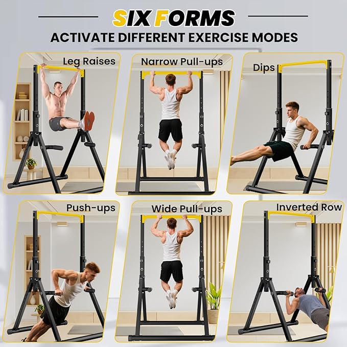 DOBESTS Power Tower Pull Up Bar Free Standing, Adjustable Foldable Pull Up Station, Home Gym Strength Training Equipment 700LBS