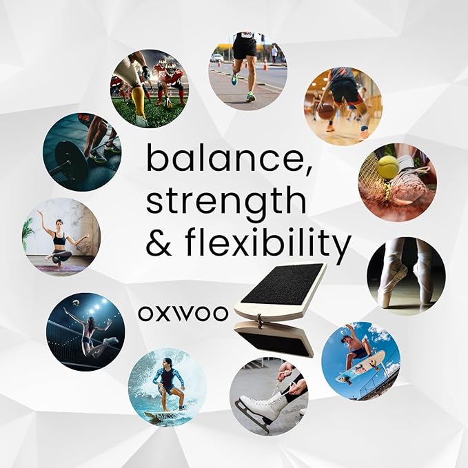Foot-Ankle-Balance Training Board, Black Wood Balance Board for Adults