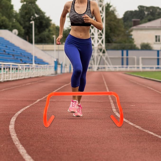 Orange Football Agility Hurdle PVC Rack for Outdoor Training Lightweight Detachable Speed Hurdles for Athletes Heat-Resistant Practice Equipment for Core Strength and Footwork