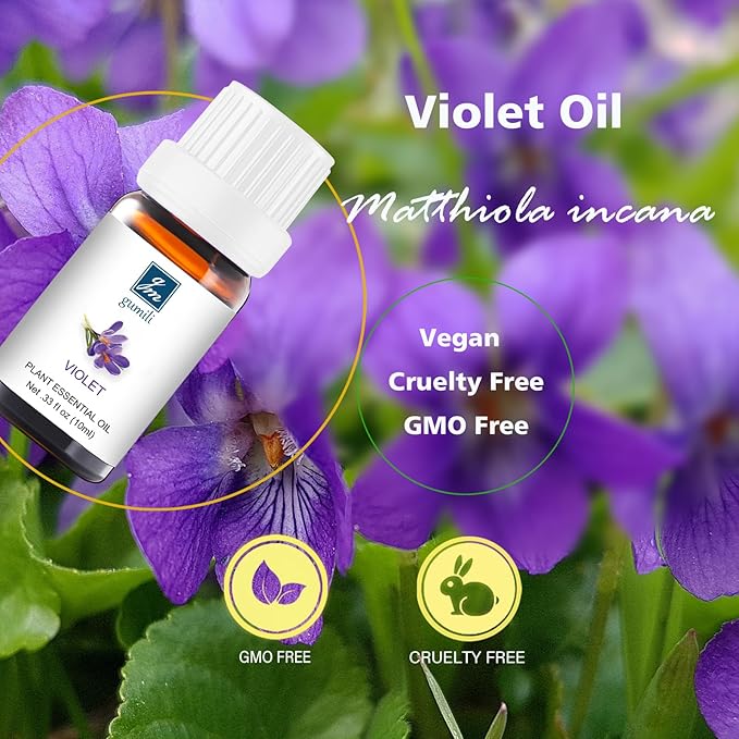 Violet Essential Oil Fragrance Oil - Natural Perfume for Aromatherapy, Perfume Making, Candles, Soap, Room Spray, Diffuser Blends - Pure Fragrance, 10mL Undiluted - Pack of 2
