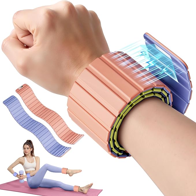 2025 Upgraded Magnetic Ankle Weights for Women, Wrist Weights,Silicone (Waterproof), Non-Slip, Easy Wear, Adjustable (Men & Women), Ideal for Jogging/Yoga/Pilates & More, Great Gift.（2 Pack）