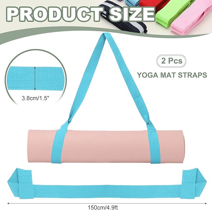 Yoga Mat Straps for Carrying, Adjustable Exercise Mat Sling Holder Multi Purpose Mats Carrier