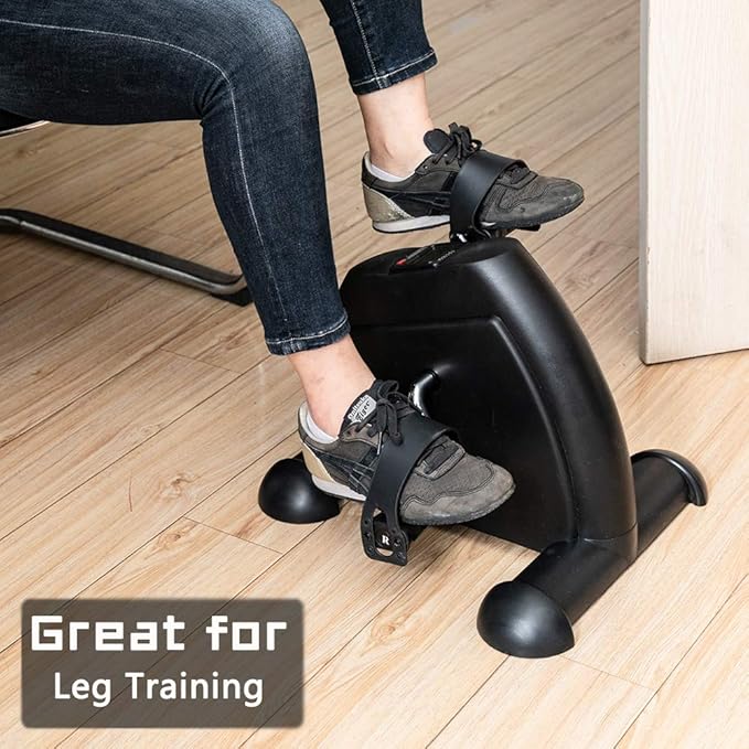 Under Desk Bike Pedal Exerciser, Exercise Bike for Leg/Arm Trainer Pedal Exerciser Foot Peddler Portable Therapy Bicycle Leg Peddler Portable Mini Cycle Bike