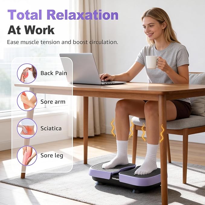 Mini Vibration Plate Machine for Lymphatic Drainage, Shake Plate Exercise Machine Fat Burner for Weight Loss, Portable Shaking Whole Body Workout Vibration Platform for Home Gym 1 Piece