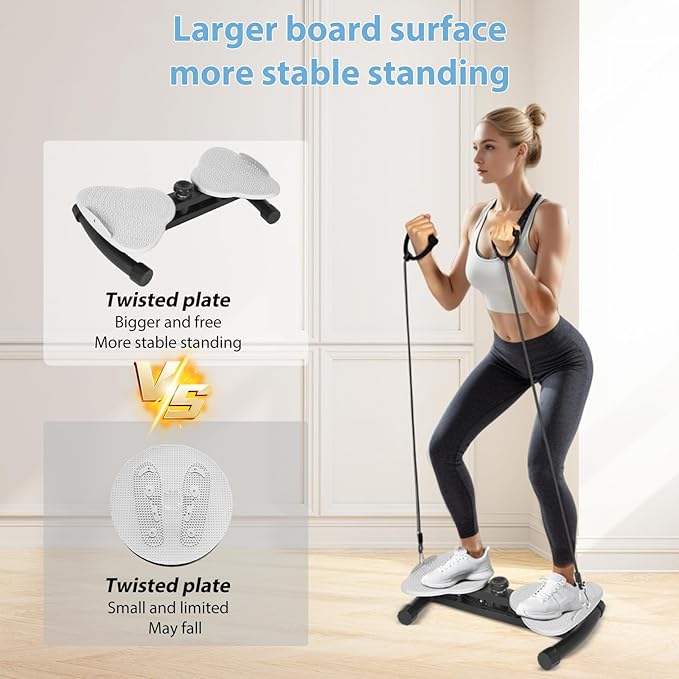 waist twister，waist twisting machine twister board with 300 lbs Weight Capacity, Noiseless Fitness Tool Foot Massage, Core Workout for Belly Fat Loss Anti-Slip Home Gym Equipment for Women Men Grey