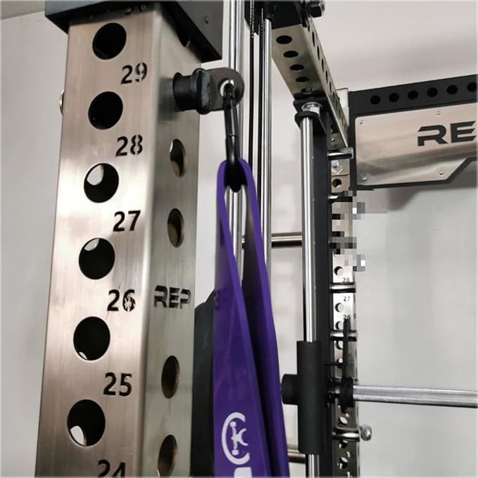 RSBFER Squat Rack Attachments – Quick Install 3x3 Power Cage Accessories with 1" Hole, Home Gym Fitness Equipment for Resistance Bands & Strength Training (Pair)