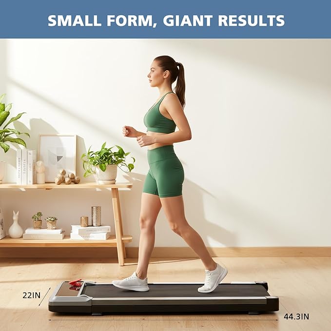 OLIXIS Walking Pad Treadmill for Home, Under Desk Treadmill for Small Space, Portable Design for Home Office Workouts, LED Display with Remote Control, Low Noise
