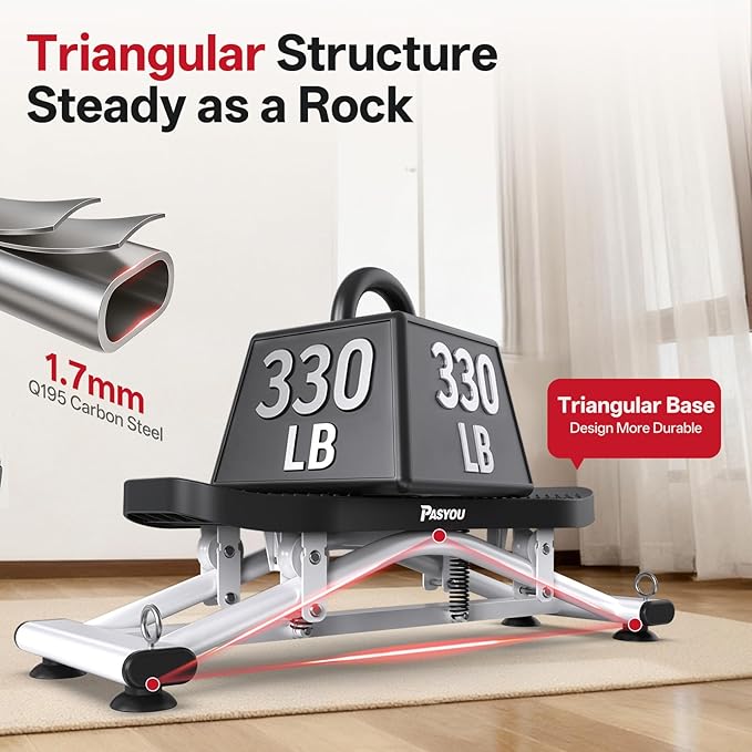 PASYOU Balance Board for Adults, Rock Stepper for Exercise at Home, Simulate Ski Machine with Resistance Band & LCD Display, 330lbs Weight Capacity, Ski Balance Trainer for Full Body