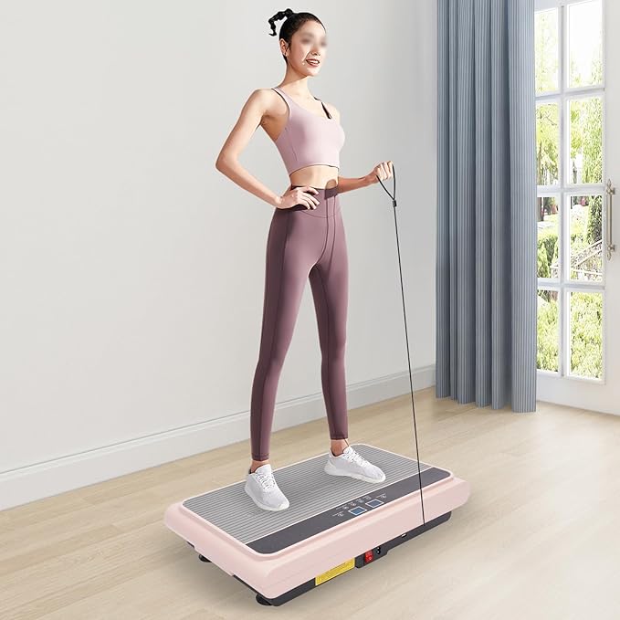 Vibration Plate Exercise Machine, Adjustable Vibrate Stand Shake Board with Remote Control, Whole Body Workout Vibration Fitness Platform for Home, School Rooms, Offices, 264.55 lbs Capacity
