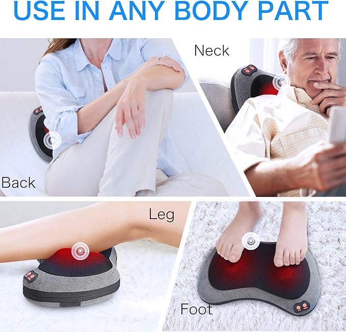 Papillon Shiatsu Back Massager with Heat, Deep Tissue Massage Pillow for Neck,Shoulder,Foot & Lower Back Pain Relief,Electric Kneading Massager for Home, Office, Car-Gifts for Mom, Dad, Men, Women
