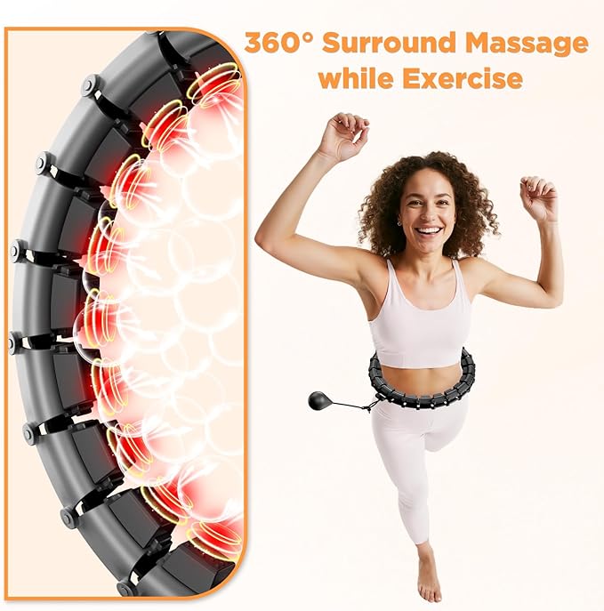 Weighted Hoop Fitness Circle – 32 Detachable Segments, 65-Inch Plus Size, Efficient Home Fitness and Weight Loss for Adults & Women