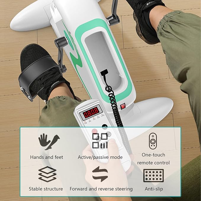 Under Desk Bike Pedal Exerciser, Mini Exercise Peddler with LCD Display, 12 Levels Speed Adjustment, Portable Exercise Pedal Bike for Legs and Arms, White