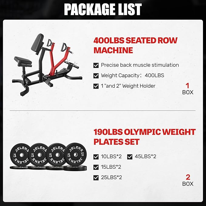 RM01 Seated Row Machine, Back Exercising Equipment Plate Loaded, Chest Supported T-bar Row Machine with Independent Arms, Back Machine Home Gym for 400LBS Capacity Gym Equipment