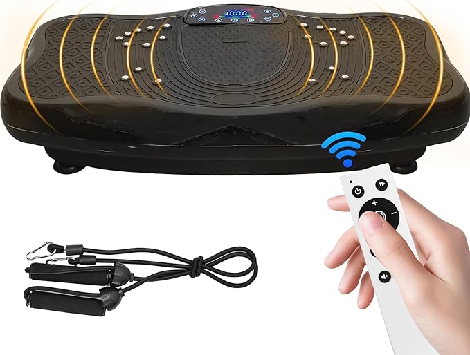 XXL 660LBS Vibration Plate Exercise Machine for Weight Loss, Whole Body Workout Vibration Fitness Platform ,Home Training Equipment ,Sport Gym for Fat Burner & Shaping for Women Men,Black