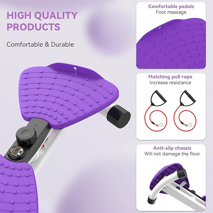 renZEC Waist Twister Machine, Adjustable Exercise Twist Board for Women Men, Noiseless Ab Twister for Home Gym Equipment, 330 lbs Capacity | Track Time, Reps, Calories with Digital Display