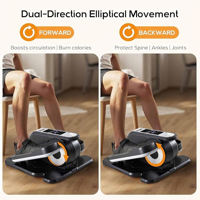 NEWBULIG Under Desk Elliptical Machine, Ellipse Leg Exerciser As Seen On TV with Remote Control, 12 Adjustable Speeds, Forward & Reverse, Mini Ellipse Leg Trainer for Home & Office