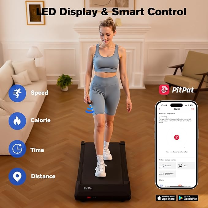 SupeRun Walking Pad with Incline, Under Desk Treadmill, 3 in 1 Portable Treadmills for Home with Remote Control LED Display, 2.5 HP Quiet Mini Treadmill for Office Home Use, 300 Lbs Capacity