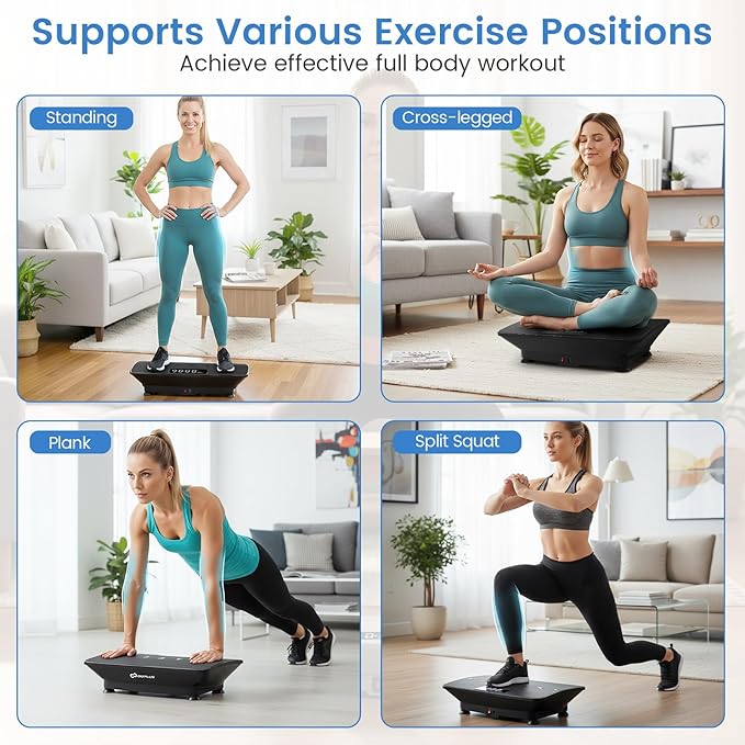 Goplus Vibration Plate Exercise Machine, Vibrating Platform for Lymphatic Drainage w/Remote, LED Display, Home Workout Full Body Shake Board for Weight Loss