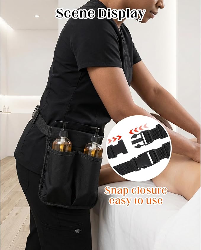 2PCS Massage Lotion Holster, Machine Washable Adjustable Massage Oil Bottle Holster