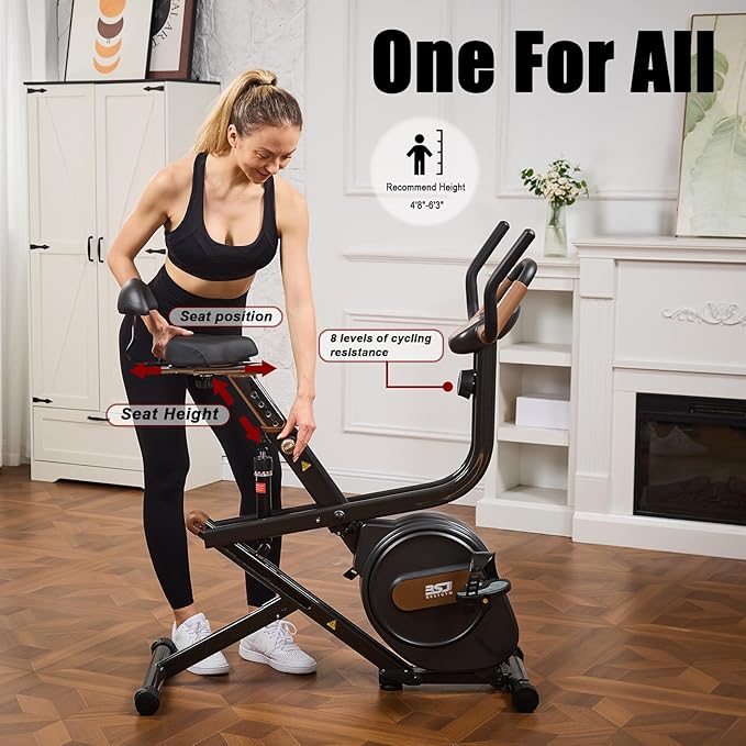3 in 1 Squat Machine,Exercise Bike,Adjustable Magnetic Resistance Stationary Bikes for Home with App Compatible,Squat Assist Trainer,Indoor Bike with 300lbs Weight Capacity,Workout Bike