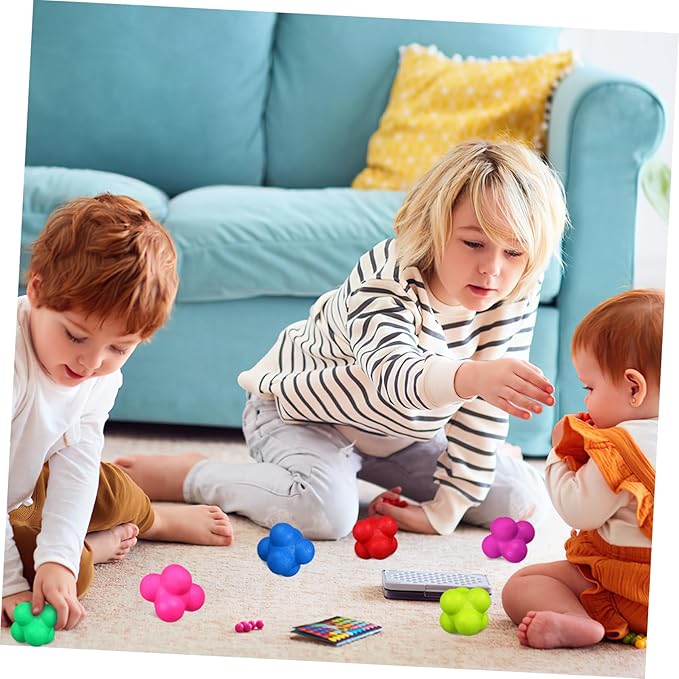 VICASKY Hexagonal Reaction Balls Set for Agility Training 6 Pcs Fitness Exercise Balls for Hand-Eye Coordination Speed Reflex Development