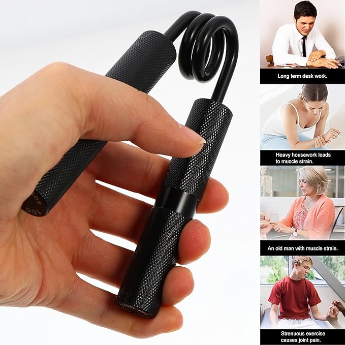 Hand Grip Strengthener and Finger Exerciser 100lbs Metal Heavy-duty Hand Gripper for Men Forearm Training Home Gym Strength Training Device Random Color