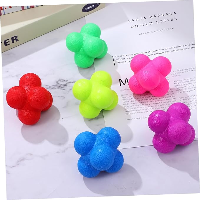 Hemoton 6pcs Exercise Balls Fitness Reaction Balls Hexagonal Reflex Sports Training Fun Training Toys for Boys and Girls