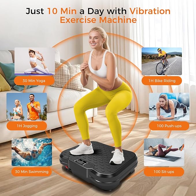 Vibration Plate Exercise Machine,Vibrating Platform for Lymphatic Drainage with 250 Speeds,500 lbs Weight Capacity,Vibrated Plates for Weight Loss,Full Body Workout Equipment for Fitness at Home