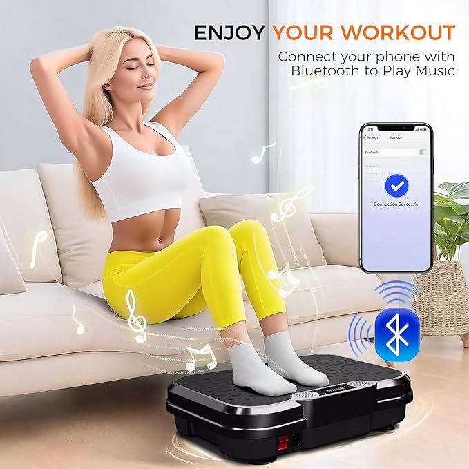 Vibration Plate Exercise Machine,Vibrating Platform for Lymphatic Drainage with 250 Speeds,500 lbs Weight Capacity,Vibrated Plates for Weight Loss,Full Body Workout Equipment for Fitness at Home