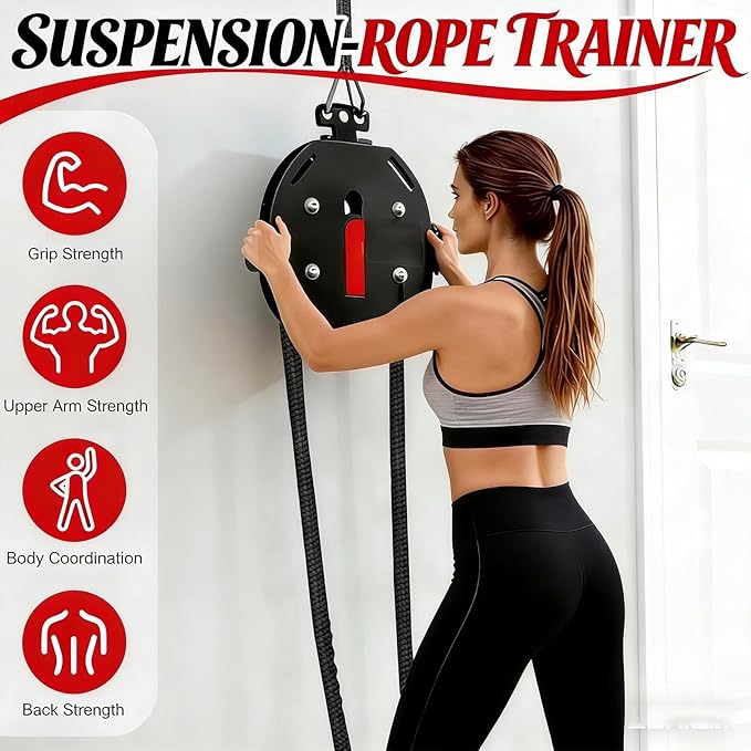 Endless Rope Trainer | Adjustable Resistance Trainer Machine For Home Gym | Suspension Endless Rope Pulley| 330lb Load Capacity, 30kg Max Resistance For Full Body Workout,Strength Training