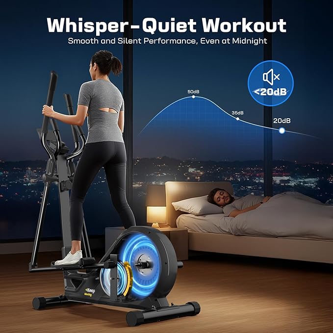 OWLSKY Elliptical Exercise Machine, Elliptical Machine for Home,16 Resistance Levels,300LBS,LCD Monitor,Device Holder