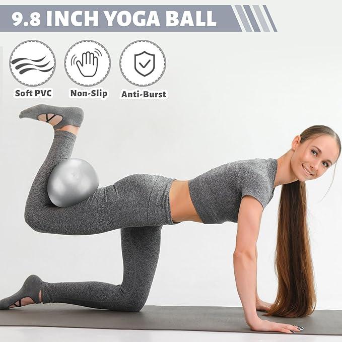 Pilates Ring Circle Set 18 Pcs Exercise Equipment Accessories for Women Workouts Pilates Ball Stretching Strap Magic Circle Yoga Ring Gym Back Bag Resistance Band Anti Slip Socks