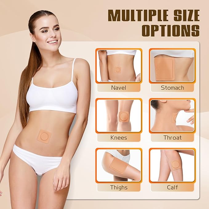 48PCS Castor Oil Patches-Disposable Castor Oil Pack Sticker for Belly Button,Knee, Liver, Stomach