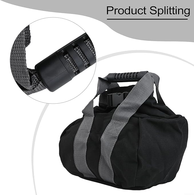 Adjustable Canvas Kettlebell Sandbag with Ergonomic Handle,for Fitness Strength Training Yoga Home Gym Workouts Supports 0-35 lb