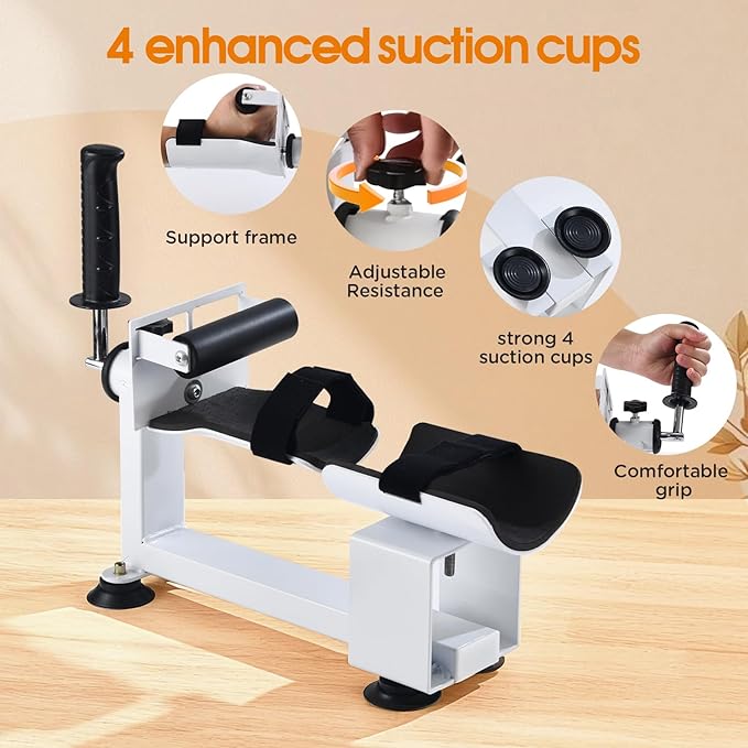 Wrist Joint Assisted Exerciser,Daily Recovery Training strengthening Power Device with Armrest Support, Adjustable Resistance, 4 Suction Cups
