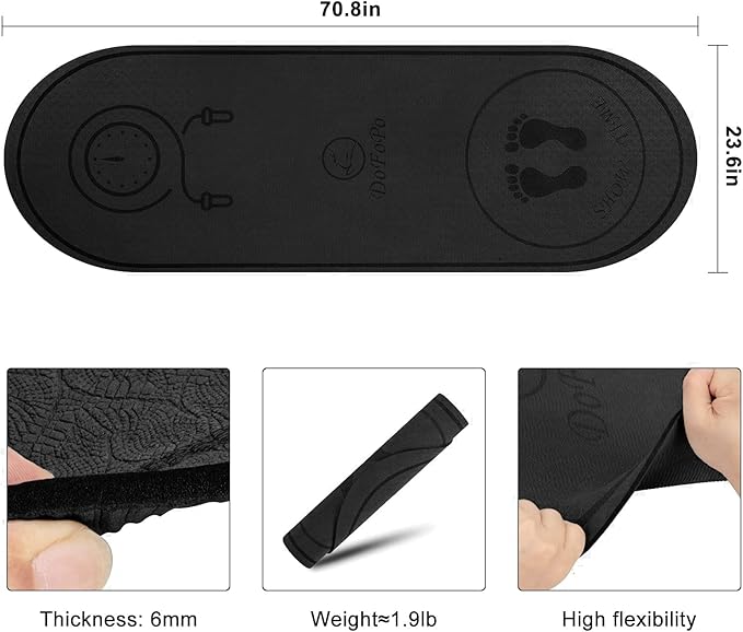 Jump Rope Mat 71"/63"x24" Larger Non-Slip Indoor Outdoor Exercise Fitness Mat, High-Density Workout Shock Absorption for Home Gym Flooring Concrete Jumping Rope