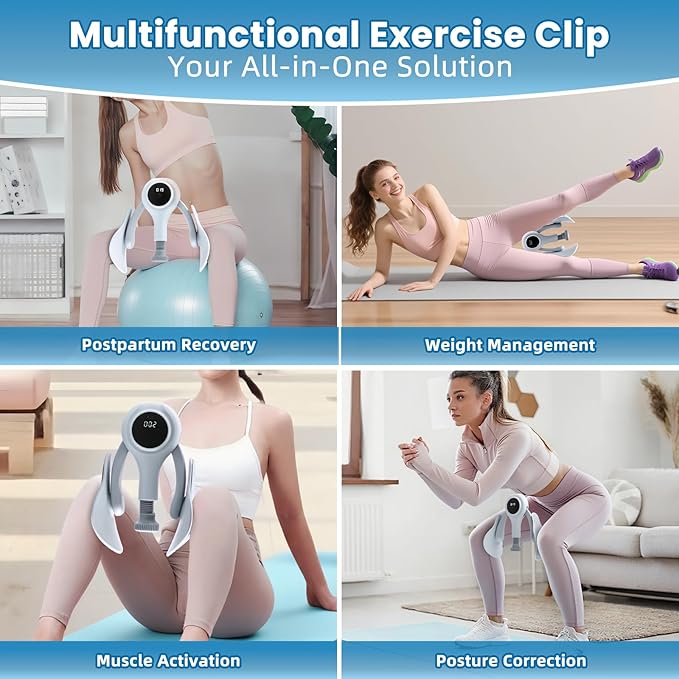 Trainer Kegel Exerciser - Pelvic Floor Exercise Device for Women，Thigh Workout Equipment with Smart Counter, Adjustable Resistance 1-18kg (40lbs)，Adjustable Resistance for Targeted Training