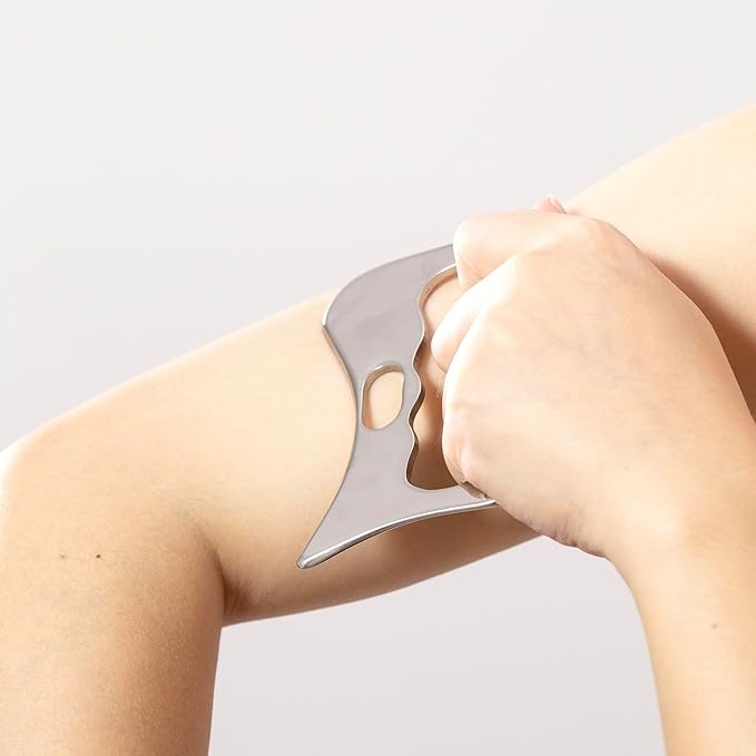 Gua sha Tool gua sha Stainless Steel iastm Tool Gussha Massage Tool Muscle Scraping Tool for Soft Tissue Therapy and Reduce Arms,Back, Legs, Neck Muscle Pain(DS)…