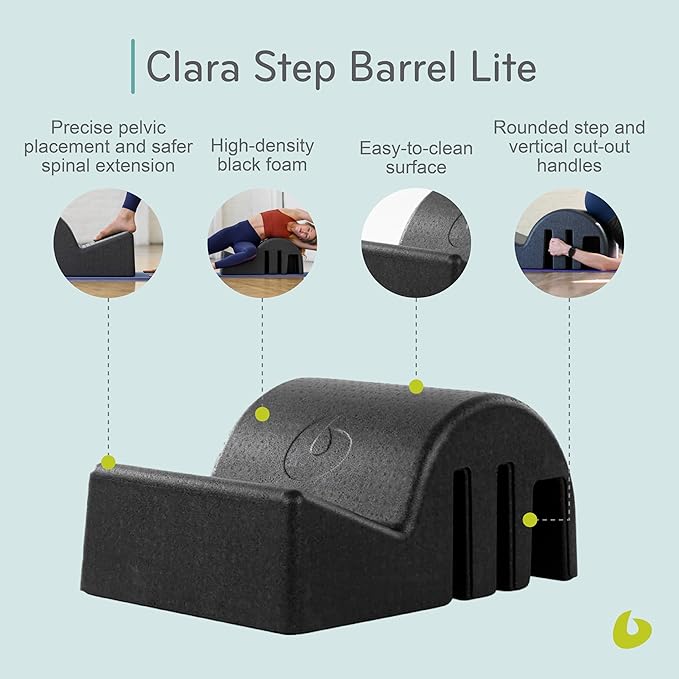 Balanced Body Clara Step Barrel Lite or Heavy, Pilates Barrel, Spine Corrector, Back Stretcher, Workout Equipment for Floor Exercise, Pilates Exercise Equipment for Home or Studio