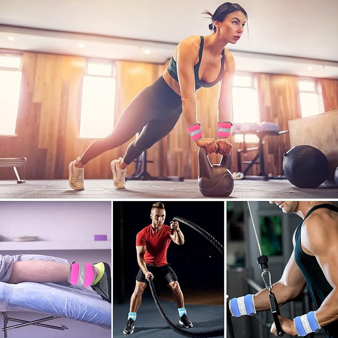 Ankle Weights A Pair of 1/2/3/4/6/8/10/12/20 LBS Wrist Leg Arm Weights for Women Men with Adjustable Straps, Strength weighted for Physical Therapy Running Walking Fitness Gym Workout